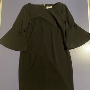 Jessica Elegant Black Bell Sleeve Dress